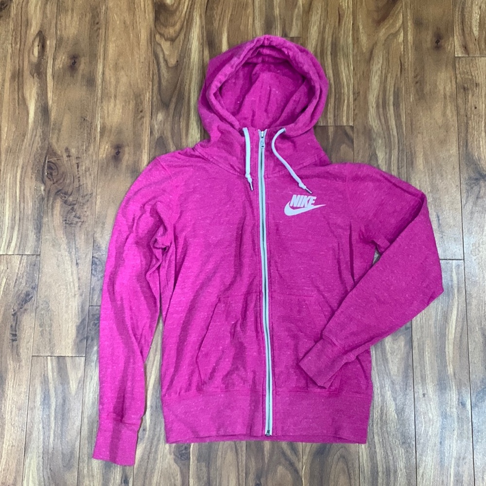 Nike light weight heather pink zip up hoodie size medium